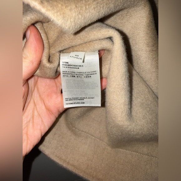 Toteme Patch Pocket Double Jacket, 40, Fawn Melange - Picture 14 of 15